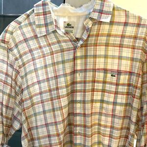 Lacoste Long sleeves shirt.  Soft cotton (almost like muslin quality)